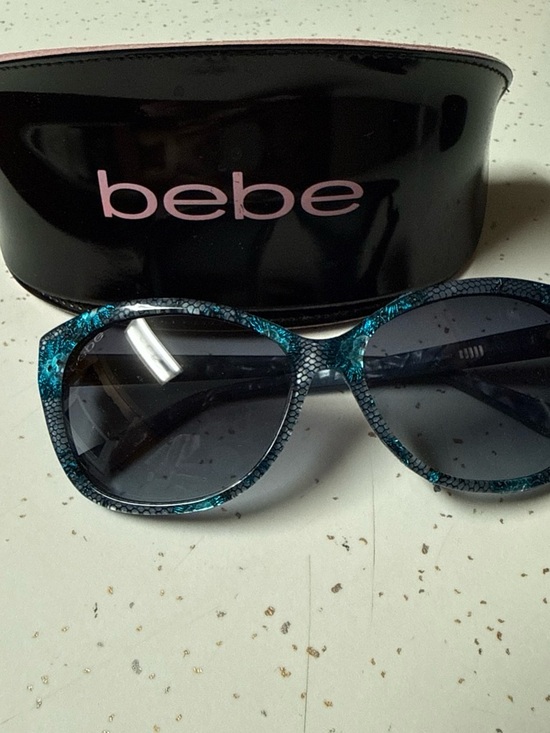 bebe Accessories - bebe Teal Snake-Print Women's Sunglasses with Black Gradient Lenses